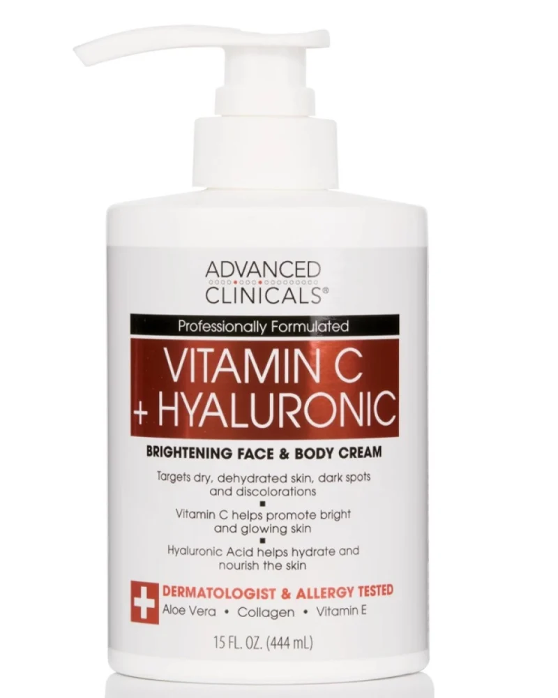 Advanced Clinicals Vitamin C + Hyaluronic Brightening Face & Body Cream 444ml Advanced Clinicals Vitamin C + Hyaluronic Brightening Face & Body Cream 444ml