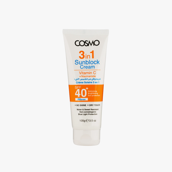 Cosmo 3IN1 Sunblock Cream Vitamin C+ Niacinamide SPF 40+ 100G