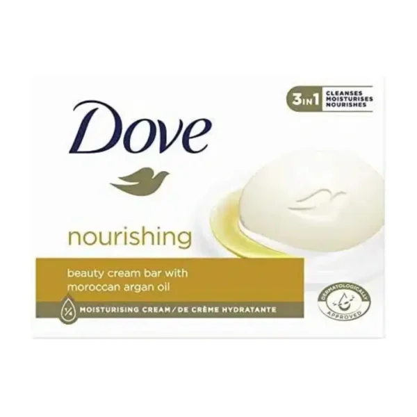 Dove Nourishing Beauty Cream Bar With Moroccan Argan Oil 90G × 4