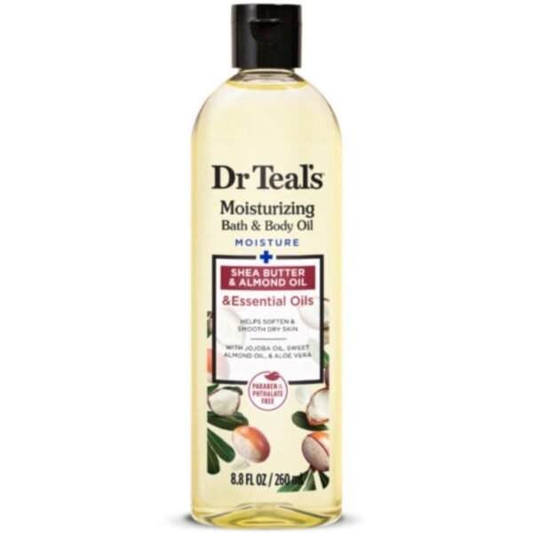 Dr. Teal's Moisturising Bath & Body Oil Shea Butter & Almond Oil & Essential Oils 260ML