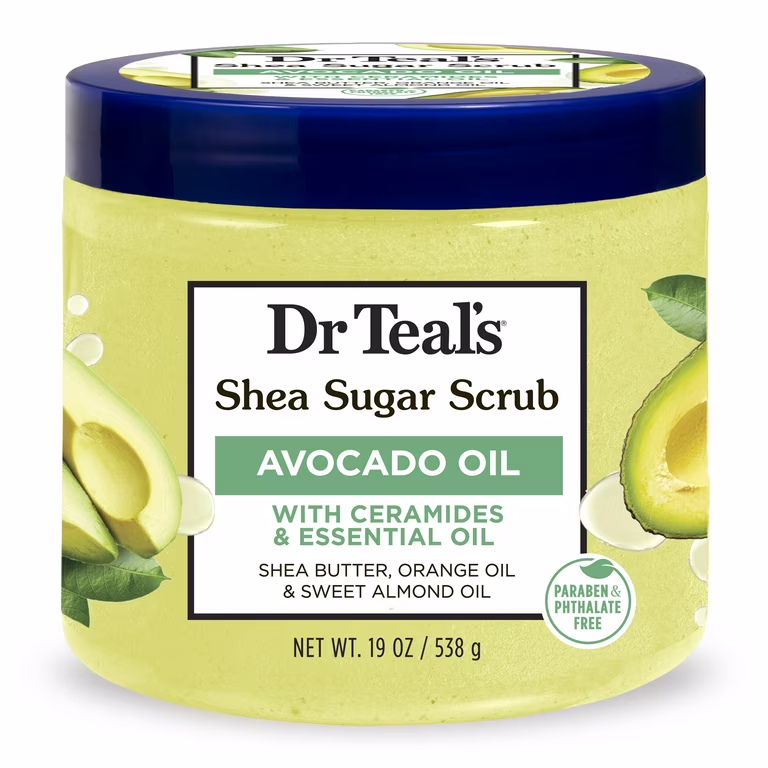 Dr. Teal's Shea Sugar Scrub Avocado Oil With Ceramides & Essential Oil 538G Dr. Teal's Shea Sugar Scrub Avocado Oil With Ceramides & Essential Oil 538G